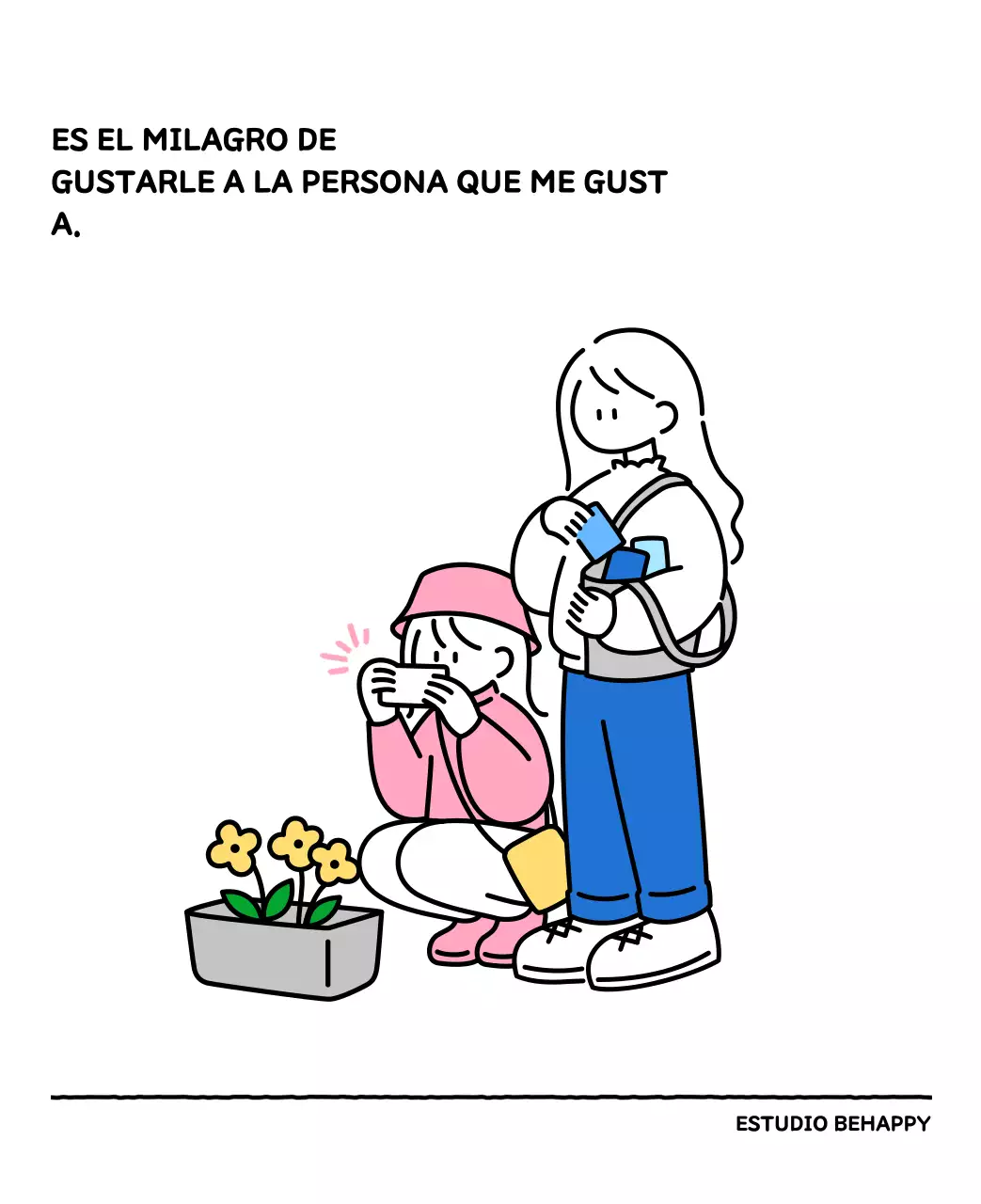 Calendario ilustrado con un bonito estilo de líneas