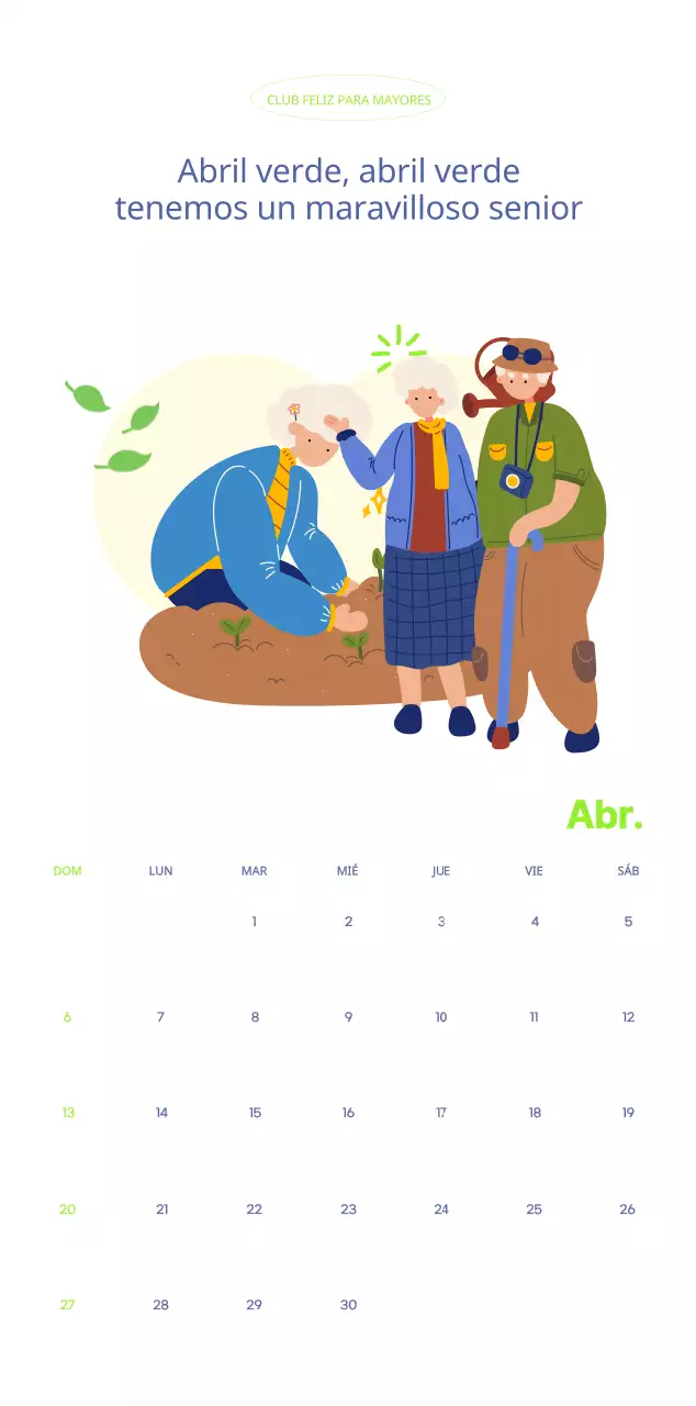 Calendario comercial con simpáticas ilustraciones