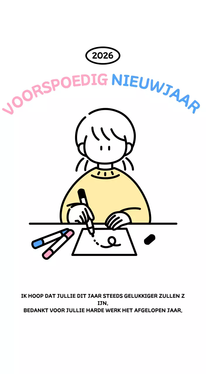 Geïllustreerde kalender met een mooie lijnstijl