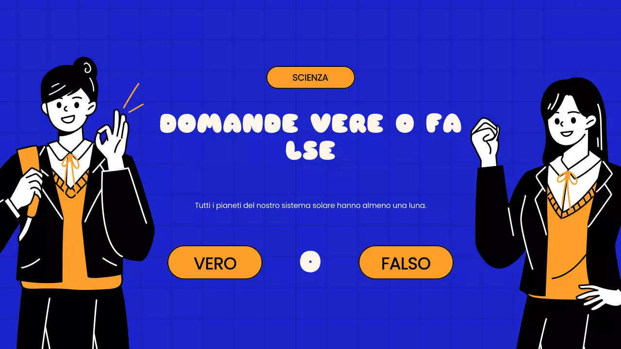 Presentazione della scuola con Quiz giocosi blu