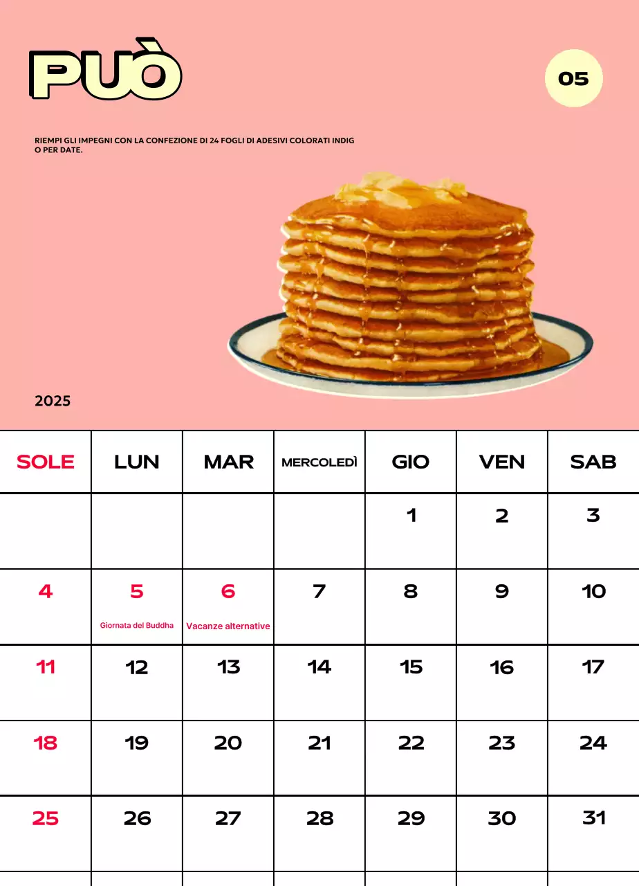 Calendari colorati con una varietà di illustrazioni retrò