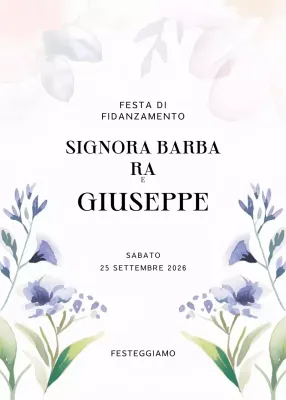 Invito di fidanzamento elegante bianco