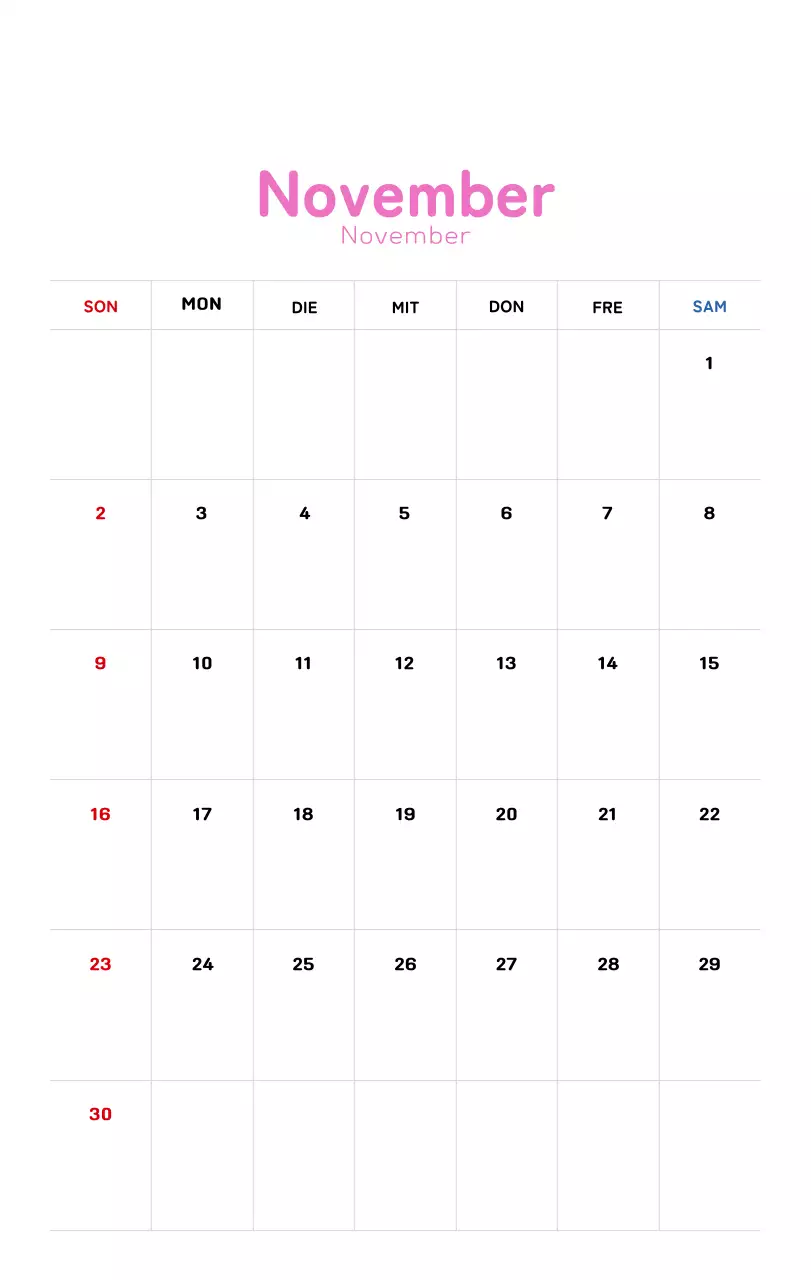 Neujahrskalender mit warmen Illustrationen