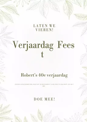 groene elegante verjaardagsuitnodiging