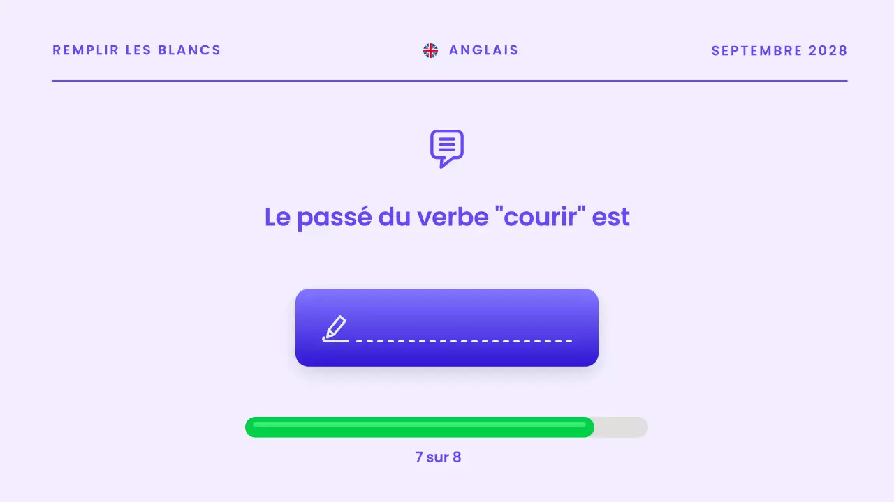 Présentation de l'annonce d'un quiz moderne en bleu