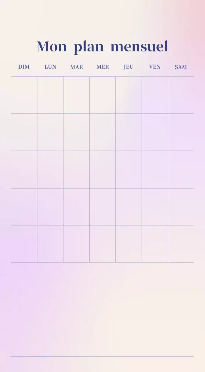 Calendrier minimaliste dégradé