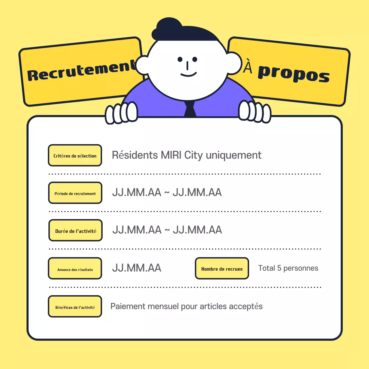 Les journalistes du développement des quartiers jaunes et ordonnés sont recherchés