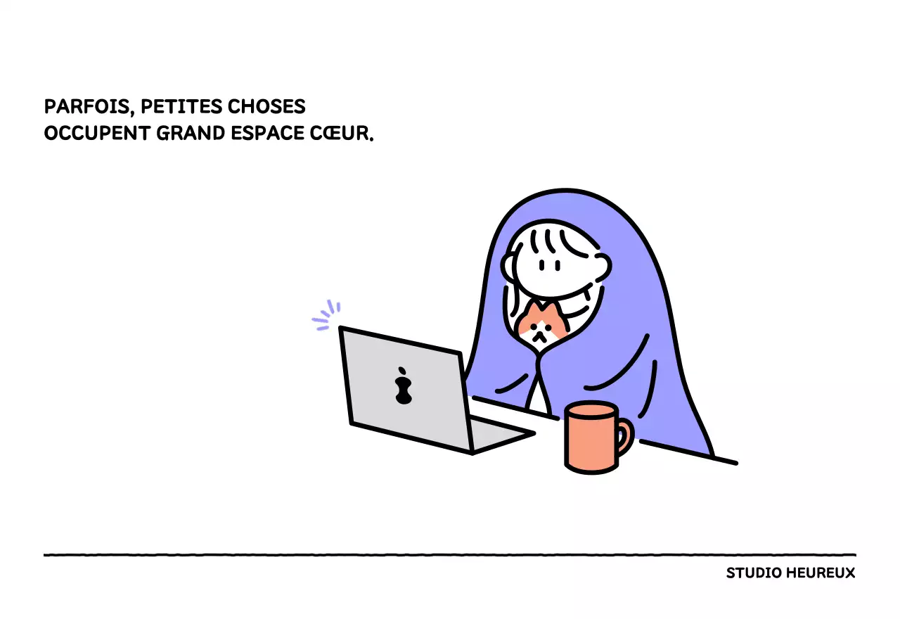 Calendrier illustré avec un joli style de lignes