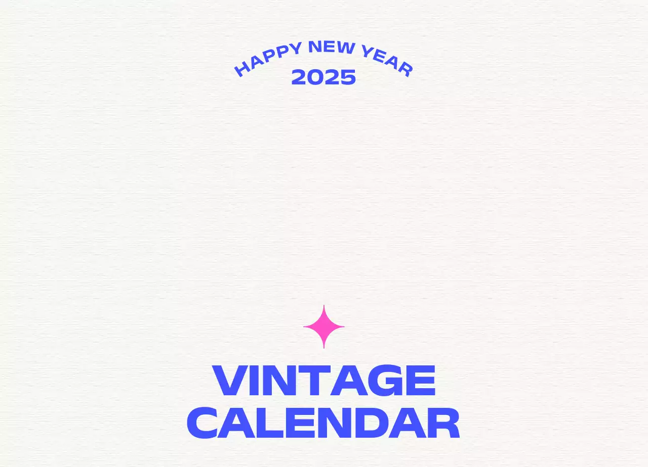 Kalender vintage biru