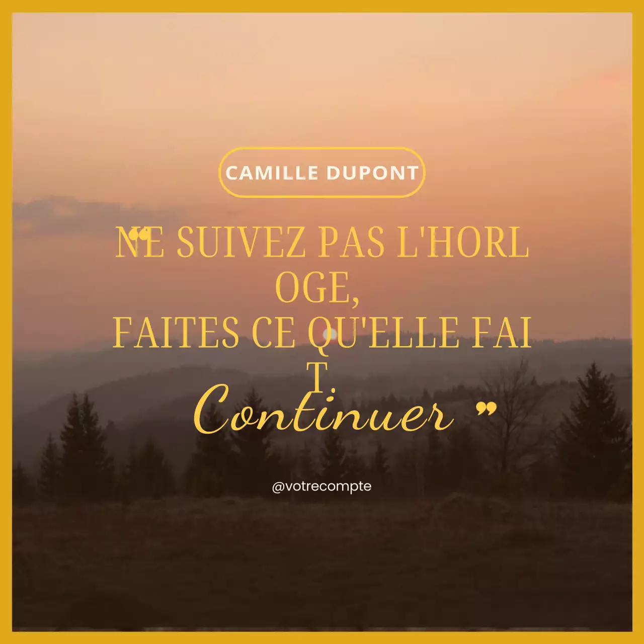 Orange Esthétique Citations Motivationnelles Médias Sociaux Carrés