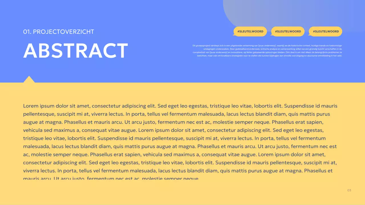 blauw modern groepsproject verslag