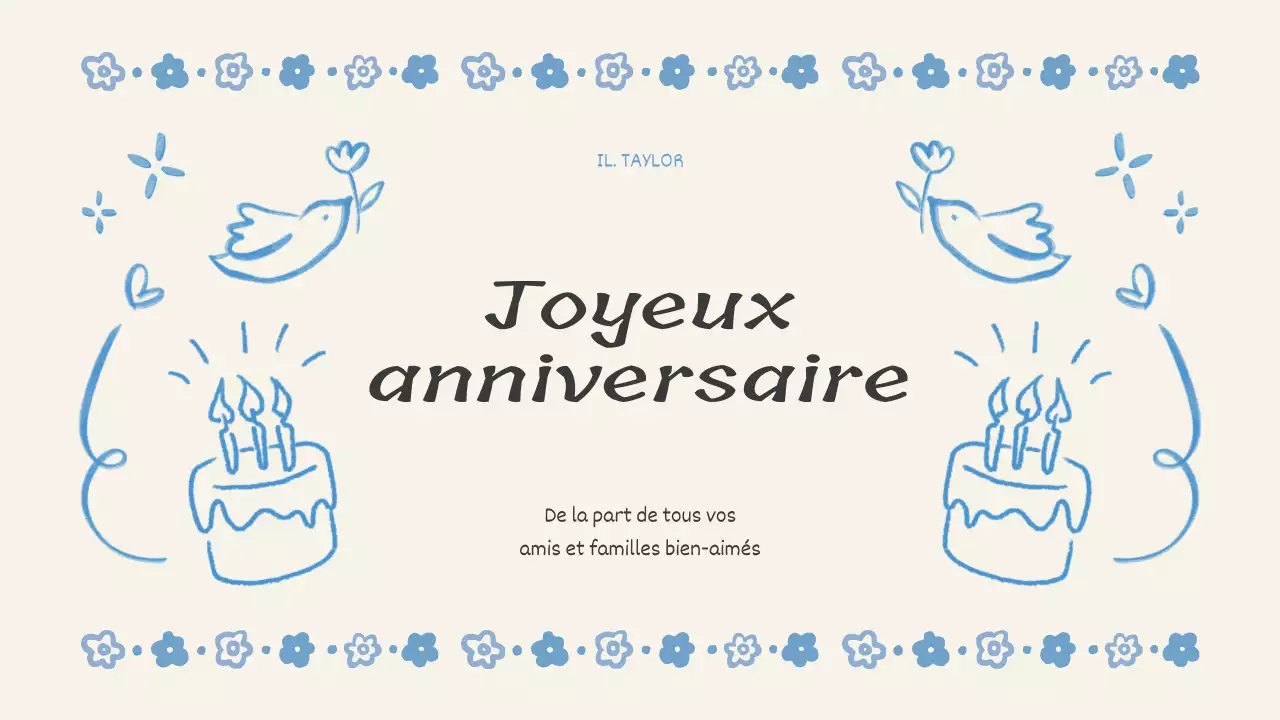 événement floral bleu anniversaire