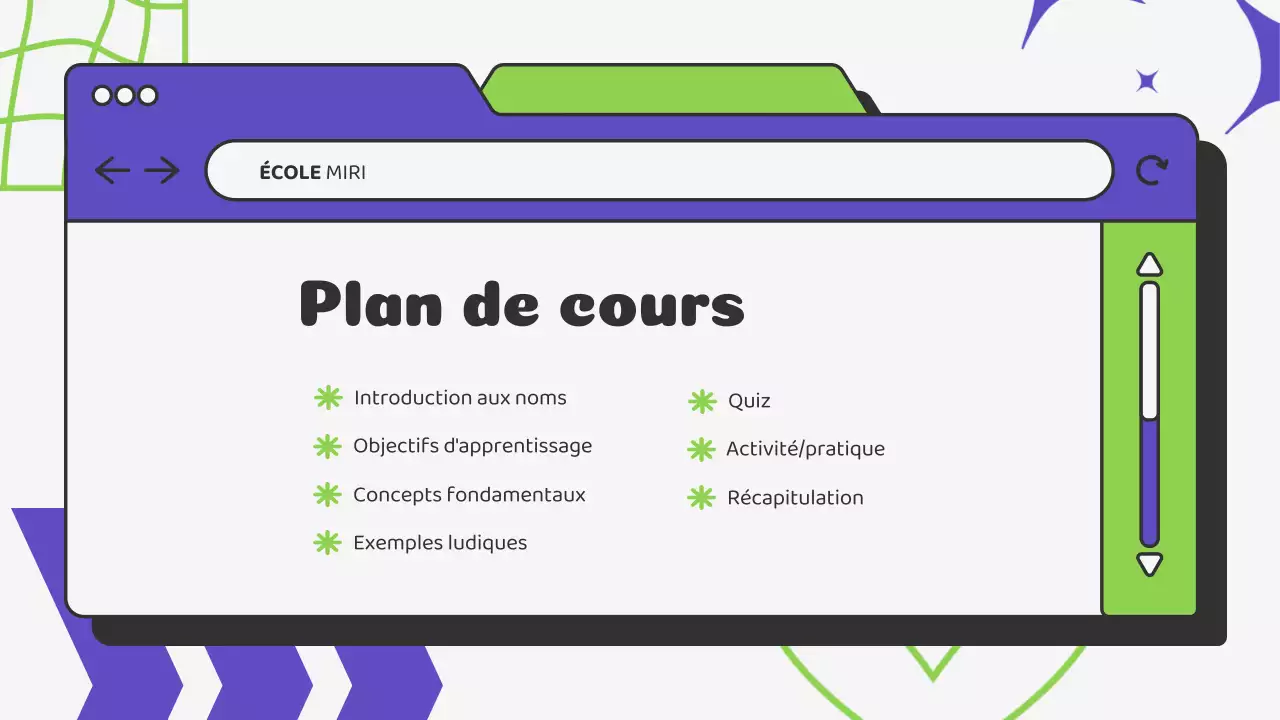 Beige Vert Illustration Matériel de classe Grammaire Présentation