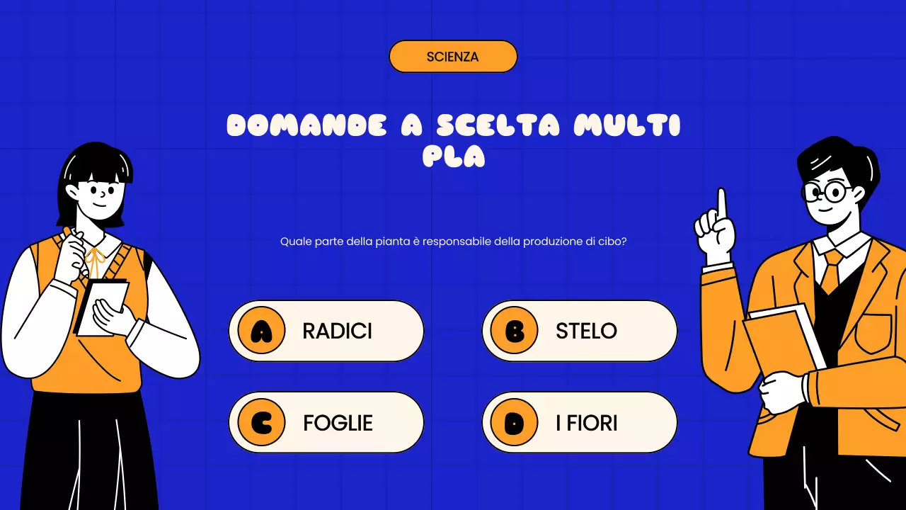Presentazione della scuola con Quiz giocosi blu