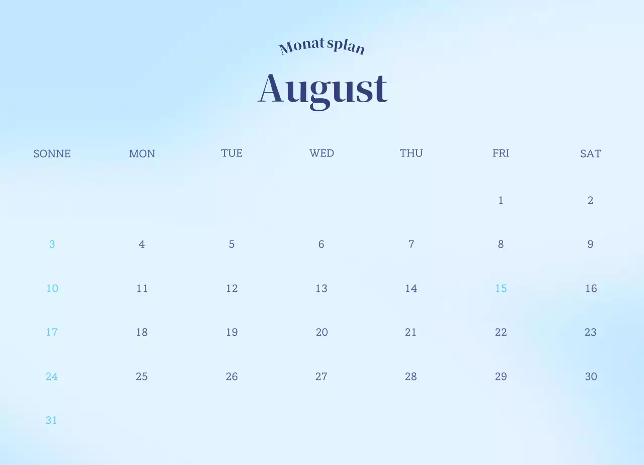 Minimalistischer Emotionskalender mit Farbverlauf