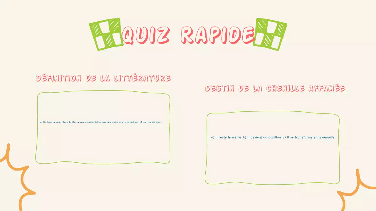 Présentation simple et colorée de la littérature pour les enfants