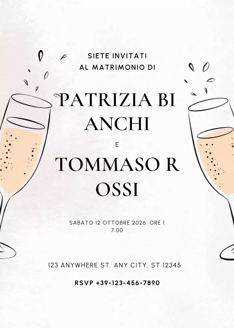 invito di nozze elegante beige