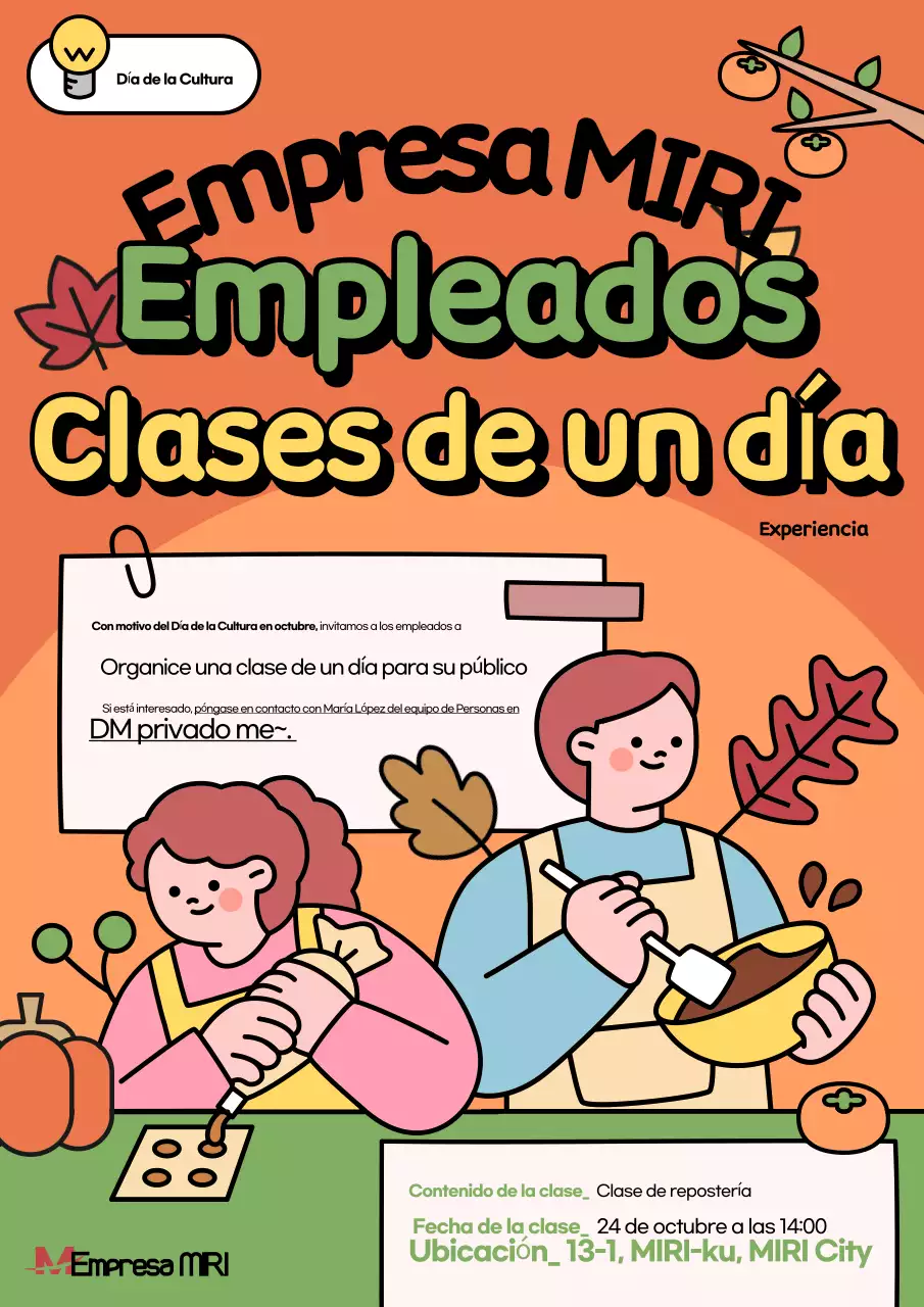 Experiencia cultural acogedora en naranja