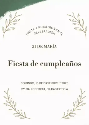 Verde Elegante Invitación de cumpleaños
