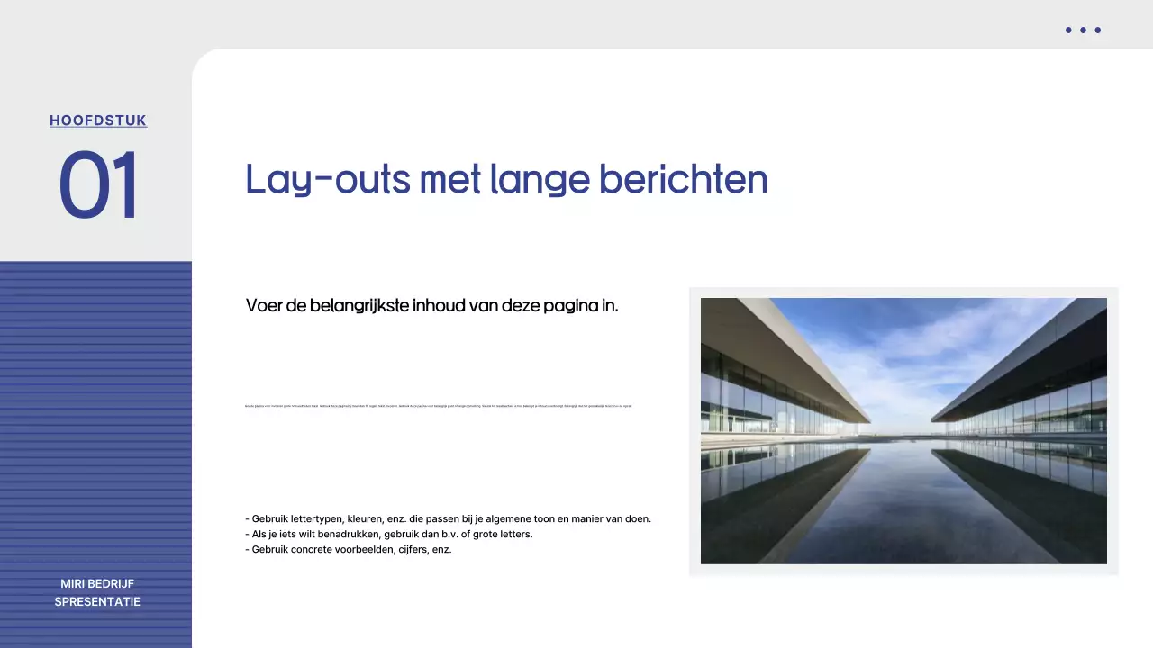 Voorstel met een eenvoudige blauw gestreepte achtergrond