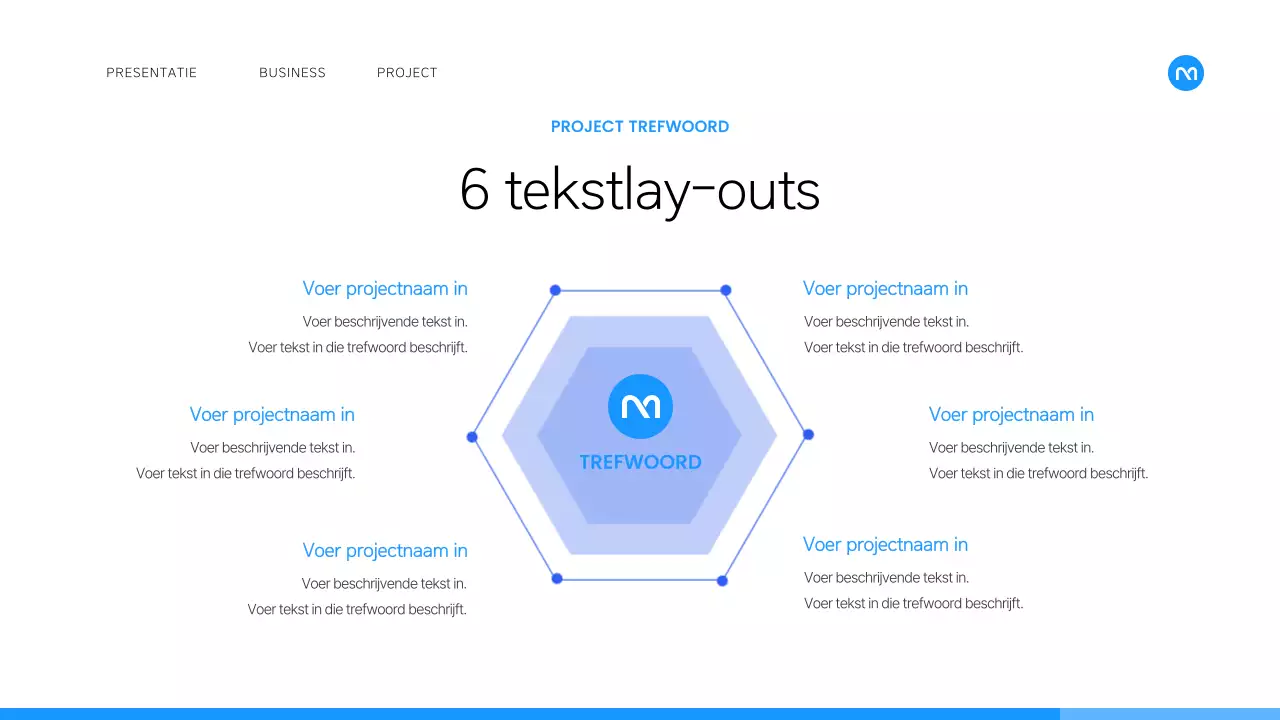 Een eenvoudig bedrijfsplan in wit en blauw