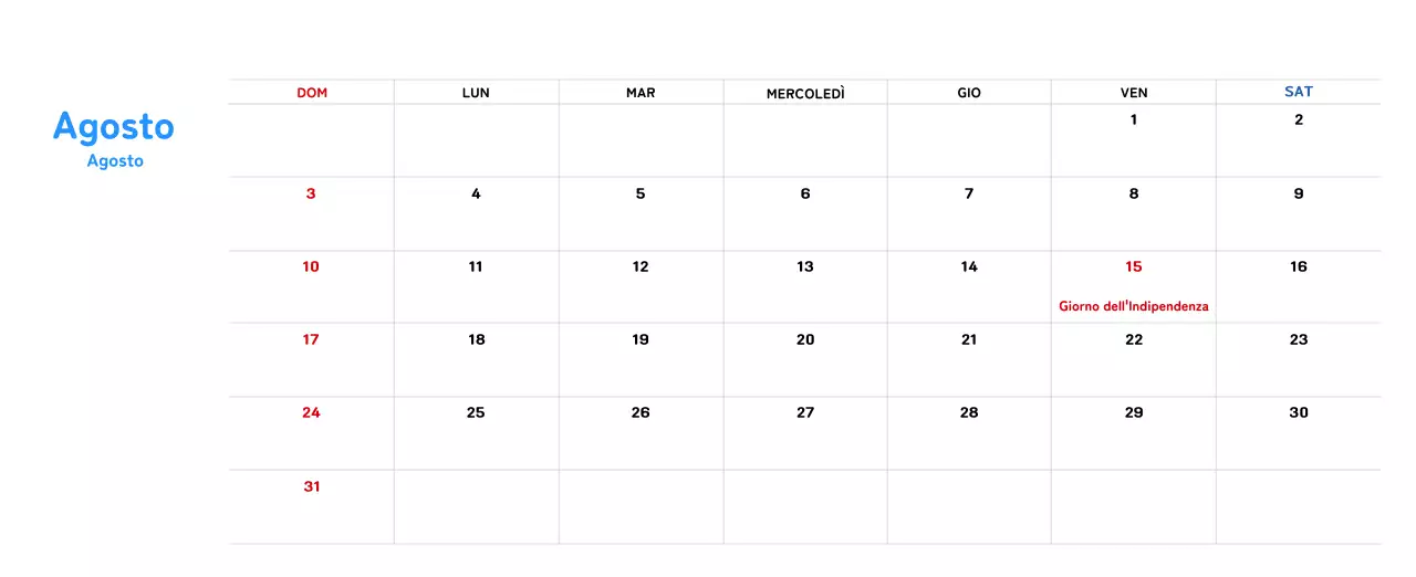 Calendario di Capodanno con una calda illustrazione