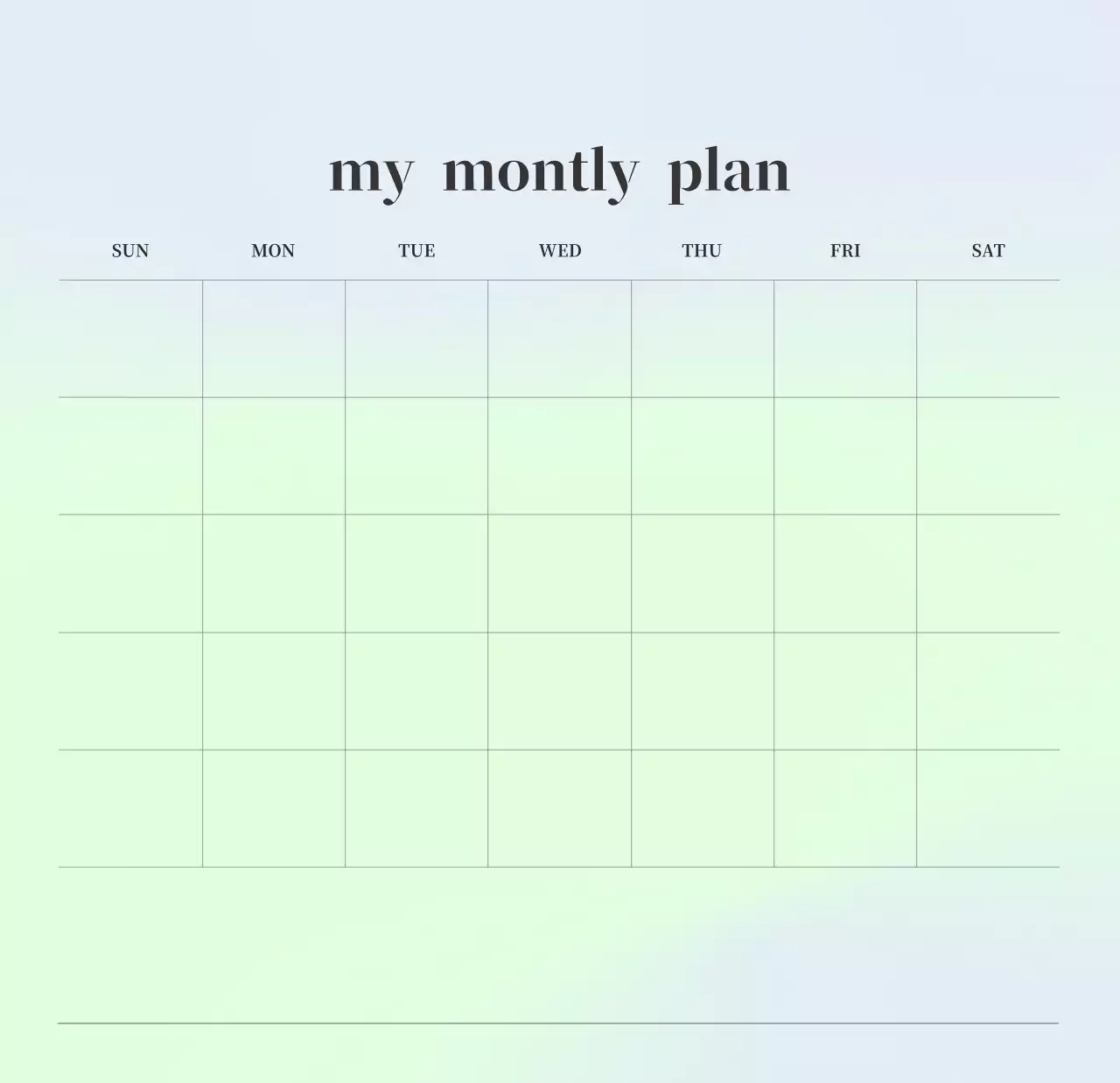 グラデーションミニマルカレンダーカレンダー