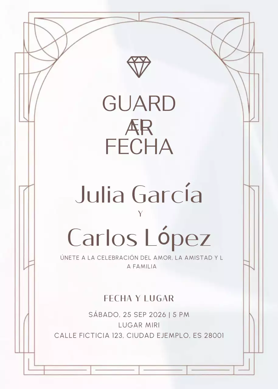 blanco elegante invitación de boda