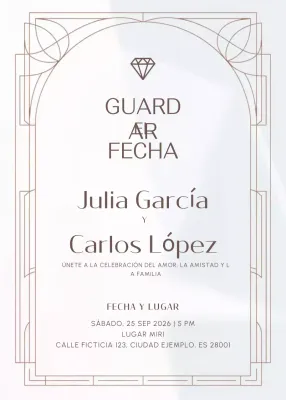 blanco elegante invitación de boda