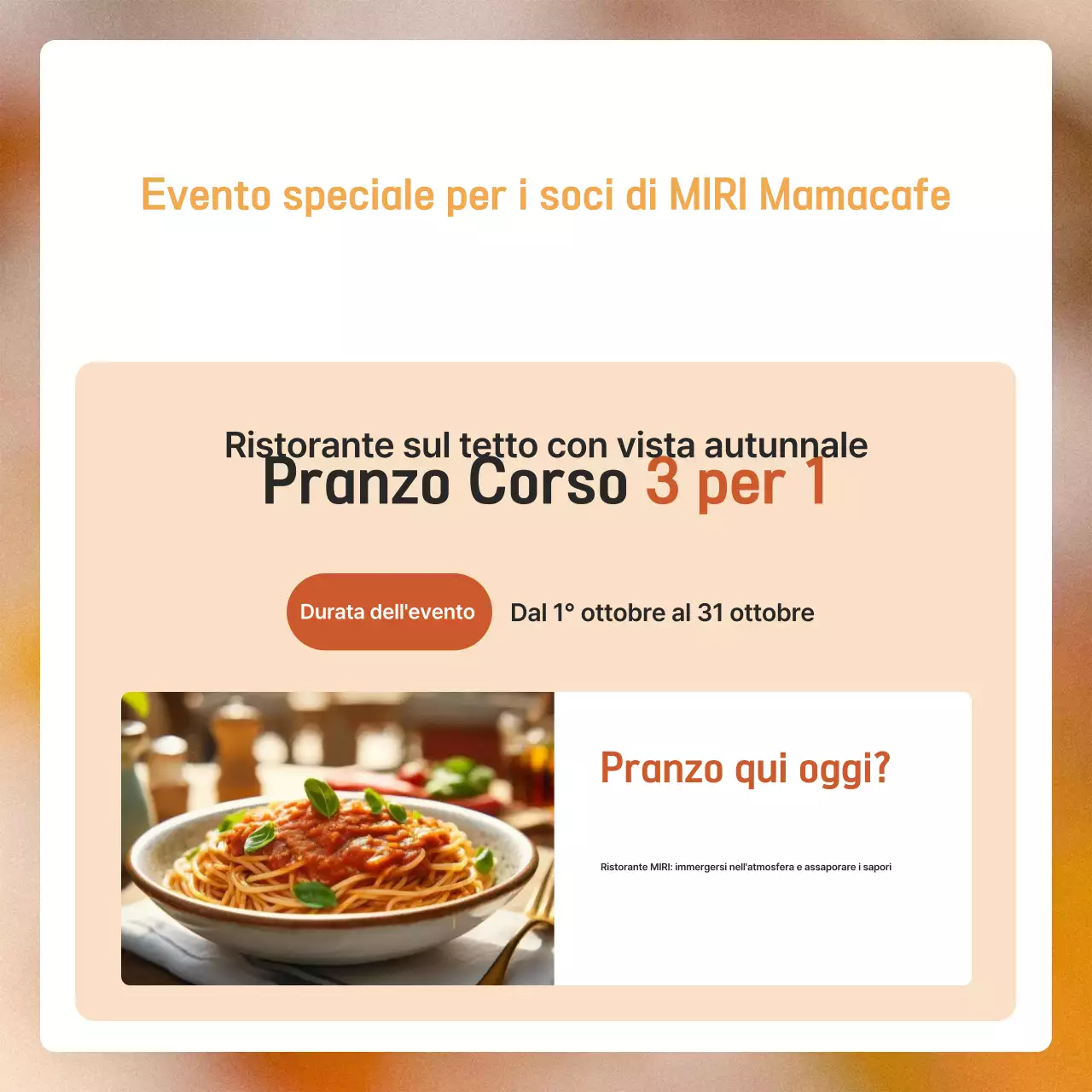 Evento arancione moderno d'autunno