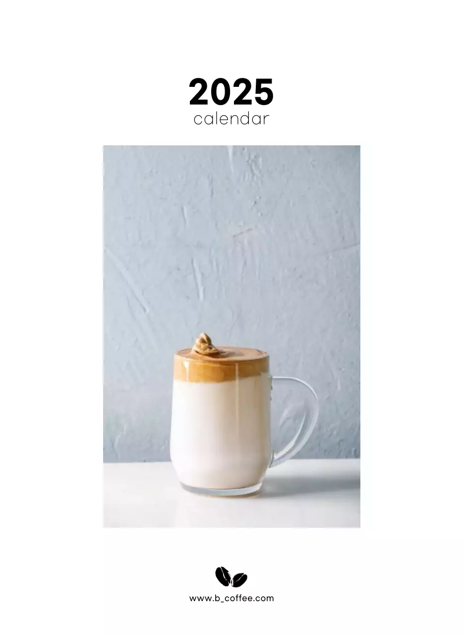 베이지 미니멀 카페 달력
