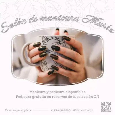Puesto de promoción de salón de manicura suave y elegante