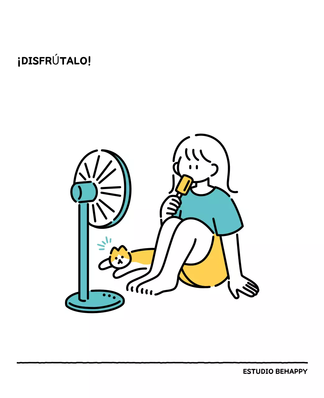 Calendario ilustrado con un bonito estilo de líneas