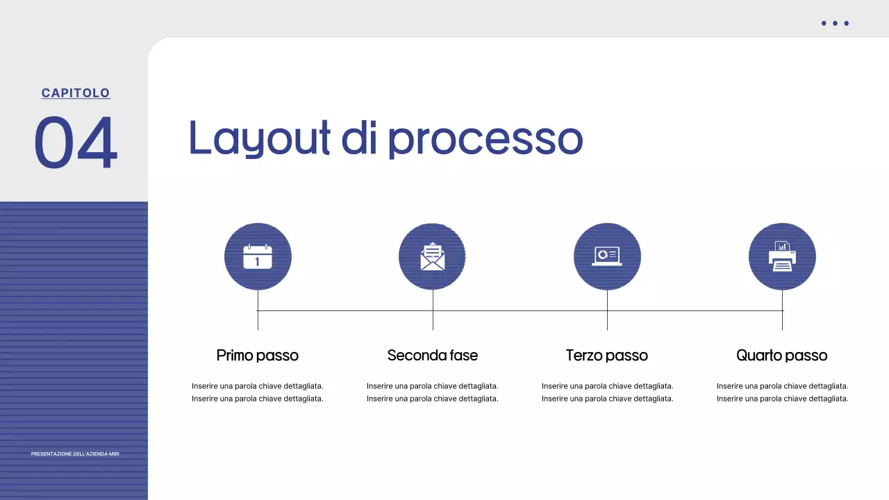 Proposta con un semplice sfondo a strisce blu