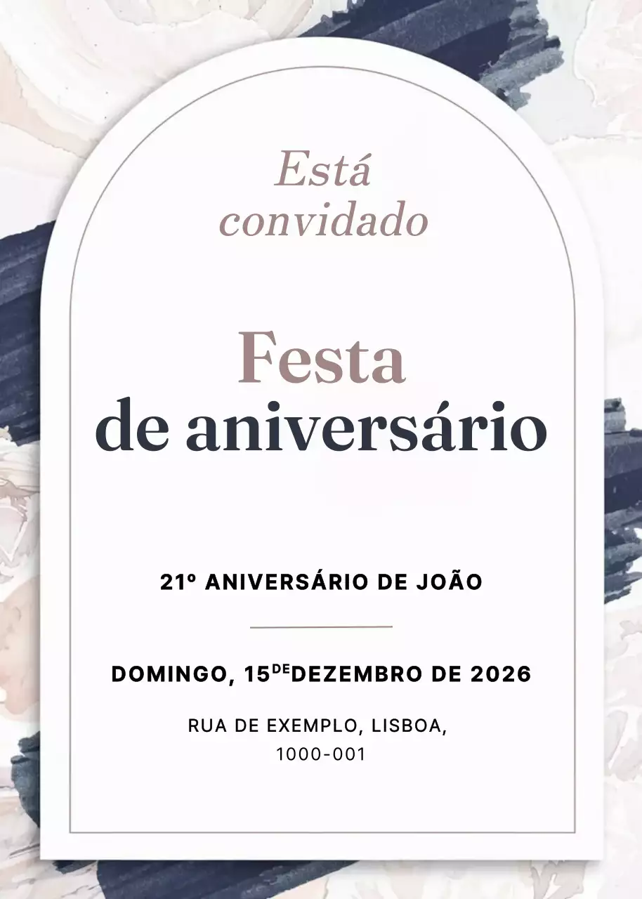 Convite de aniversário elegante bege