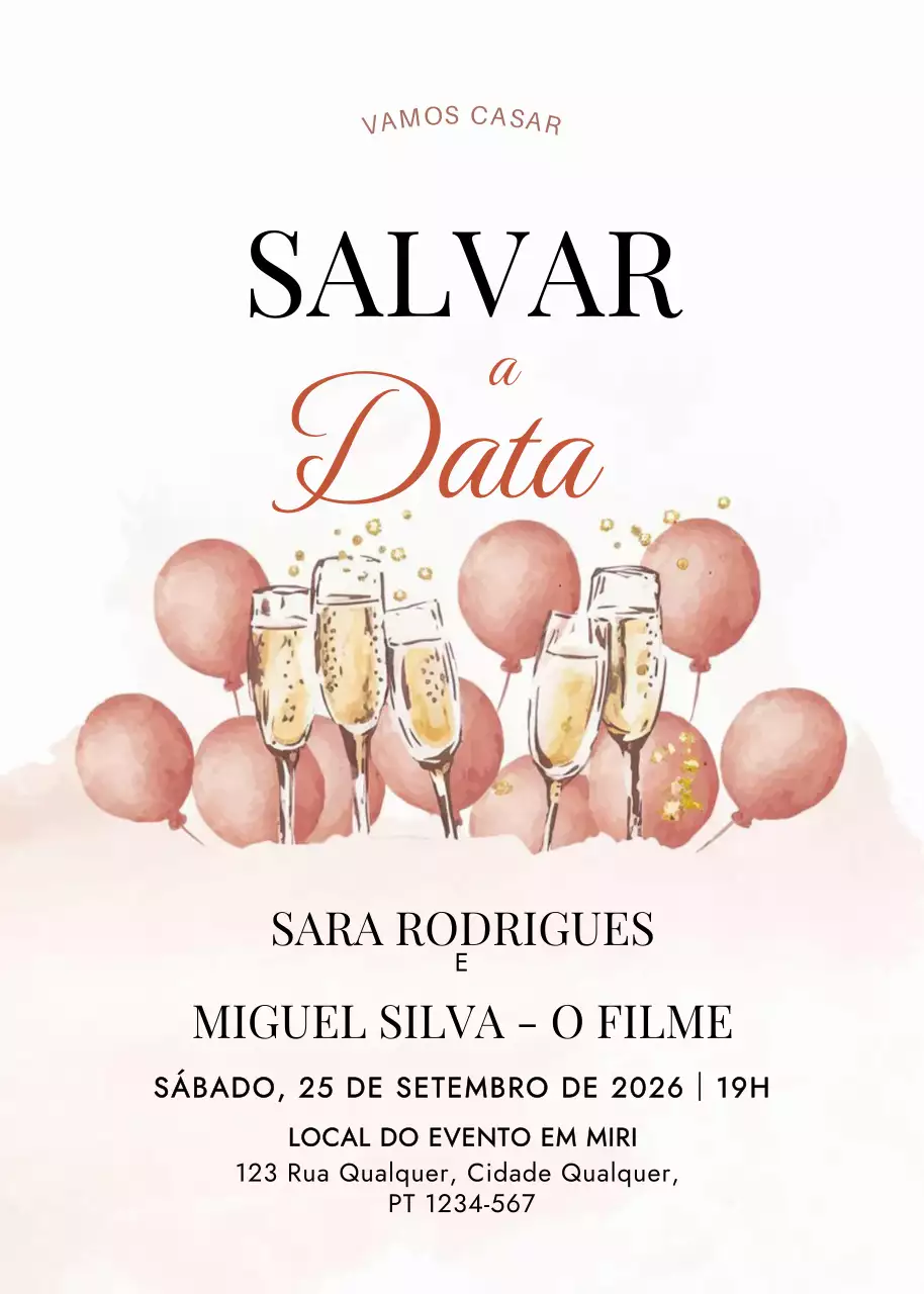 Convite de casamento bege e elegante