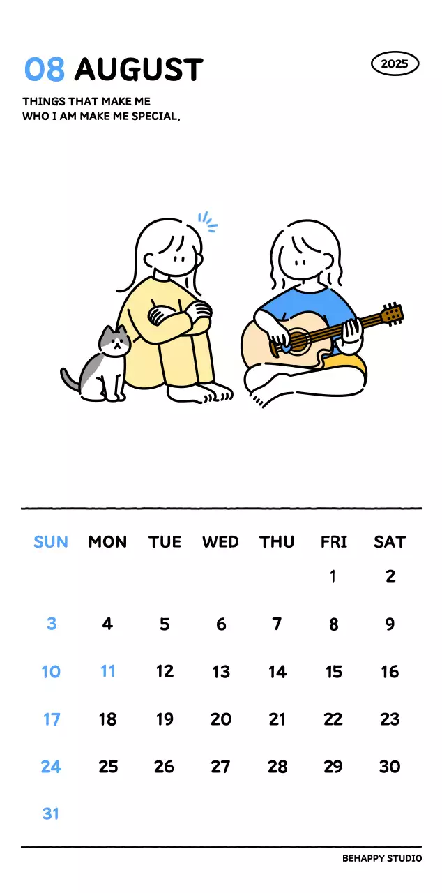 可愛らしい禅風イラストカレンダーカレンダー