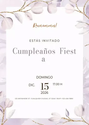 invitación de cumpleaños elegante beige