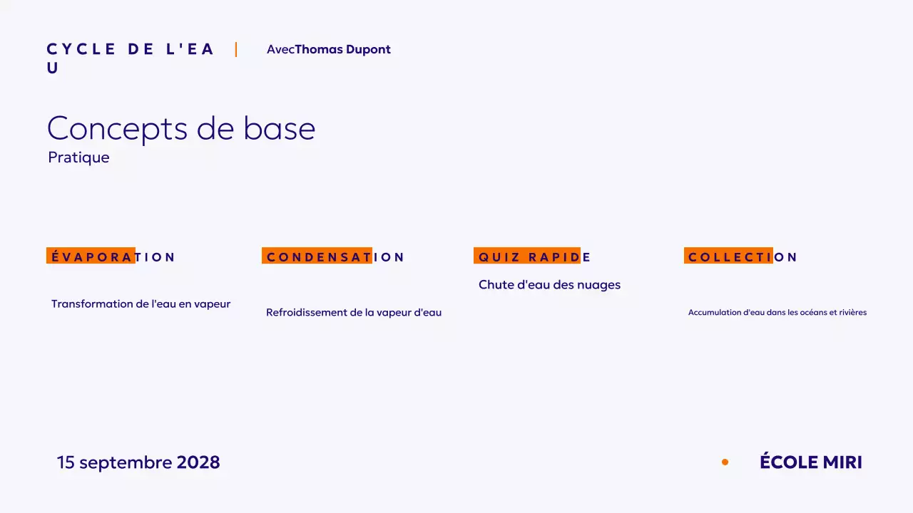 Présentation du cours de science Blu minimal