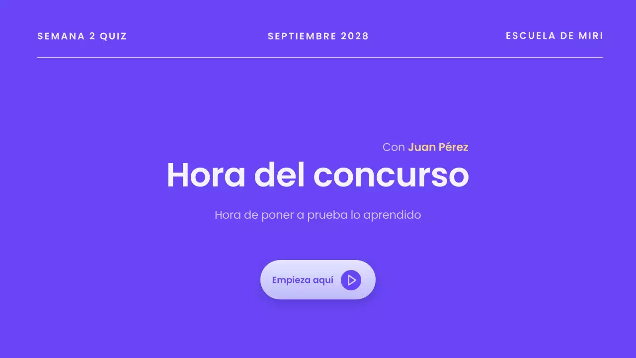 Presentación del anuncio del concurso moderno azul