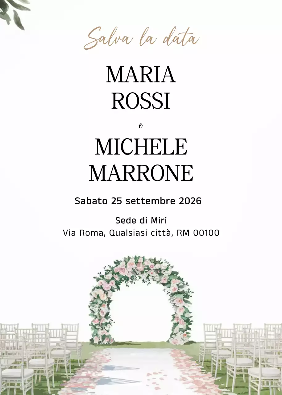 Invito di matrimonio elegante bianco