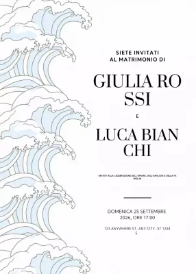 invito di nozze elegante blu