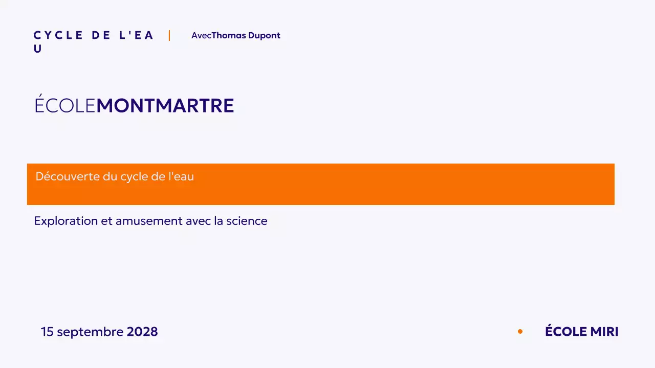 Présentation du cours de science Blu minimal