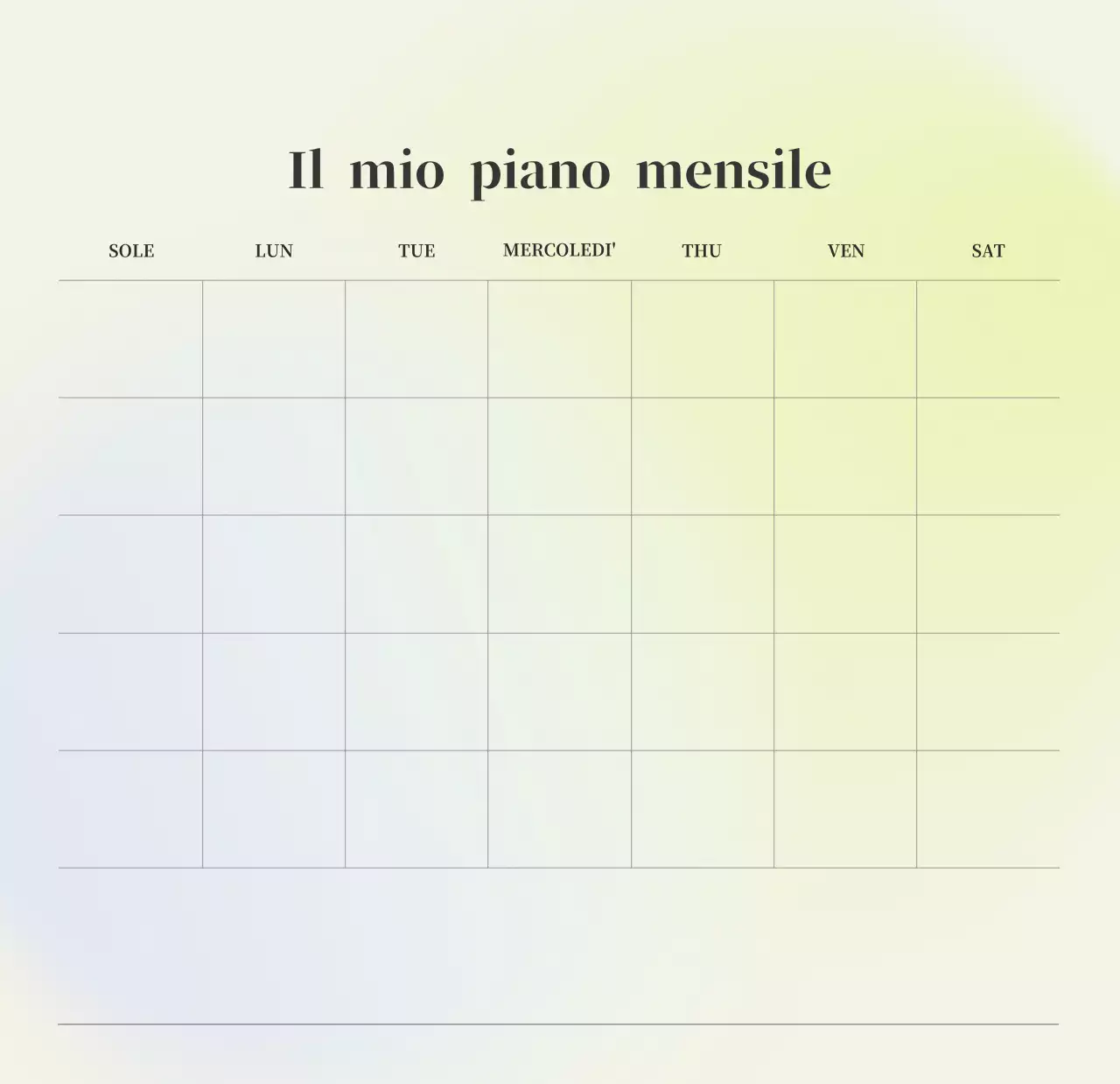 Calendario minimalista a gradi