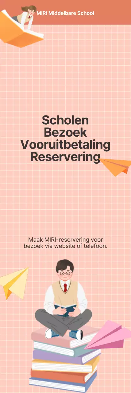 Nette oranje vooraankondiging voor schoolbezoeken