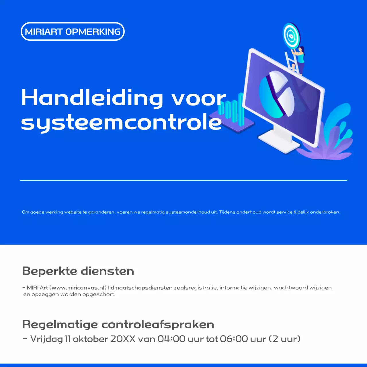 Blue Modern Systeem Onderhoudsgids