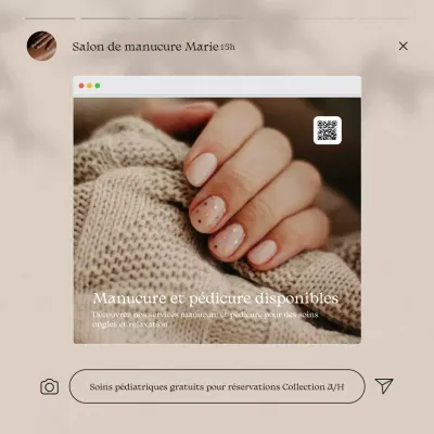 annonce de manucure beige et terreuse