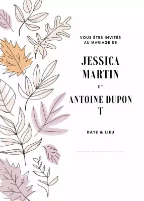 invitation de mariage beige et élégante