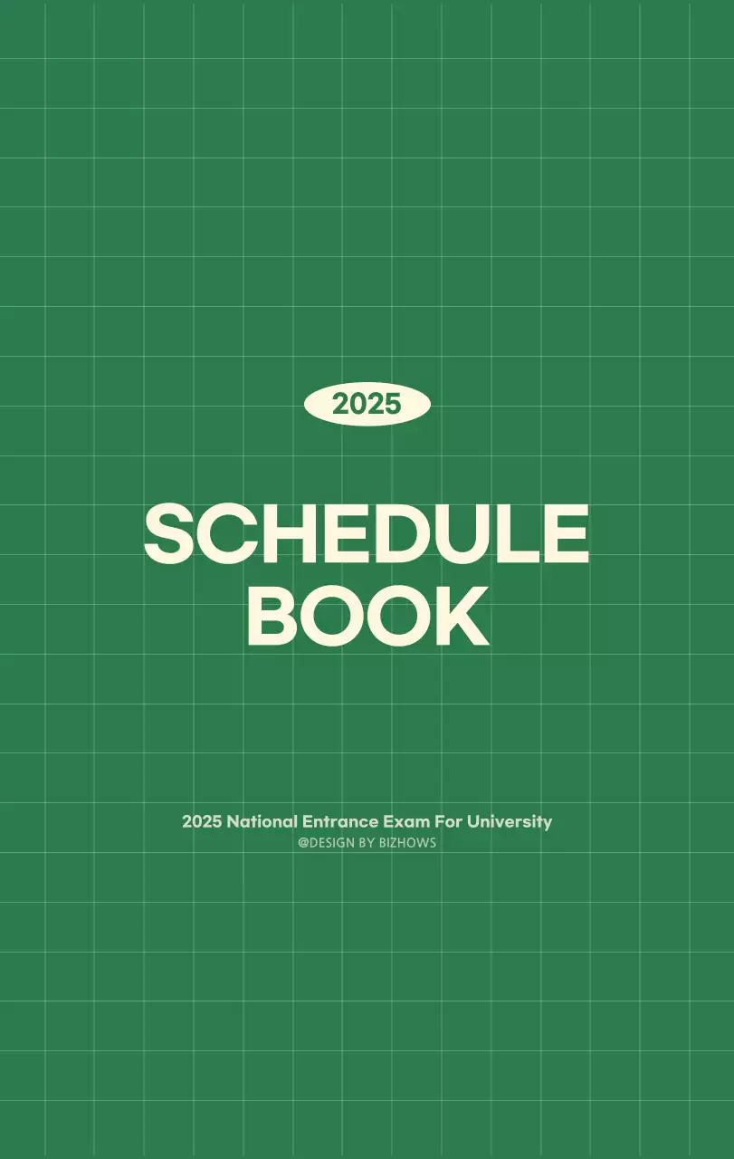 SAT D-Day Notepad Concept Wall Calendar in Green and Light Yellow