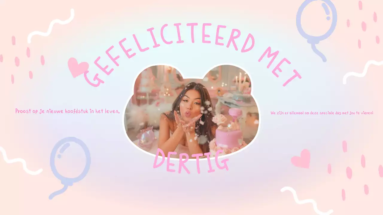 Pastel Leuke Doodles Verjaardag Presentatie